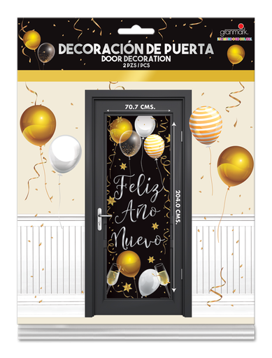 [10.6136/13] Decoracion De Puerta Año Nuevo Dorado C/1
