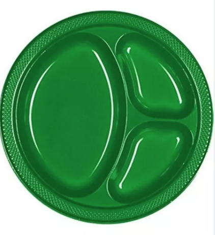 [11.7117/15] Plato 10.25" Con Division Verde Bandera C/20