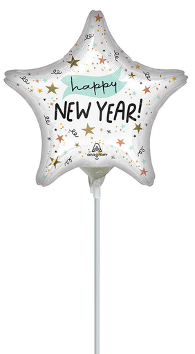 [197.46176] Globo 9" Estrella Happy New Year C/1