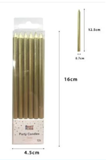 [290.626065] Velas Metalicas Gold C/12