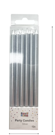[290.626066] Velas Metalicas Plata C/12