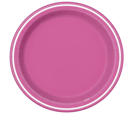 [30.35454] Plato 7" Redondo Rosa Contorno Blanco C/8