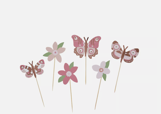[280.HBLP107] Food Picks Flower & Butterfly C/12