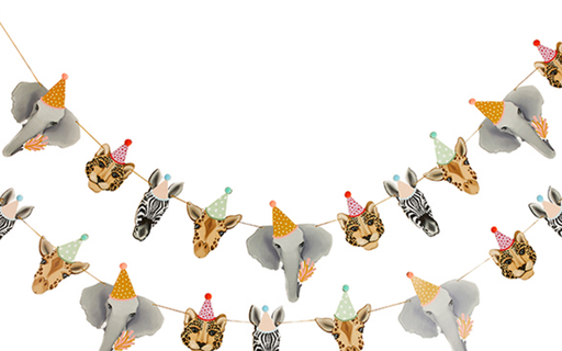 [280.HBPA101] Card Garland Party Animal 2M C/2