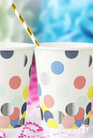 [290.615042] Vaso 9oz  Dots Colores C/8