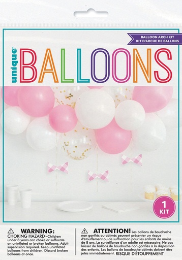 [30.74919] Balloon Arch Kit Pink & White C/1