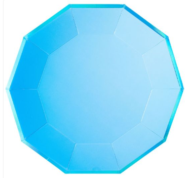 [290.367747] Plato Hexagonal Degradado Azul C/8