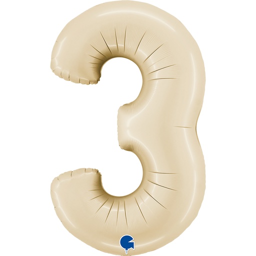 [300.N40IV3] Globo 40" Número 3 Ivory Cream C/1