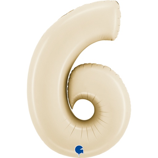 [300.N40IV6] Globo 40" Número 6 Ivory Cream C/1