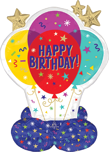 [190.47163-01] Globo Airloonz Jr Balloon Happy Birthday C/1