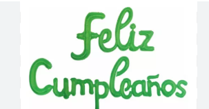 [264.5201] Letrero Feliz Cumpleaños Verde C/1