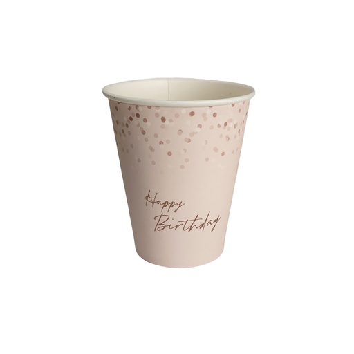 [290.615148] Vaso 9oz Happy Birthday Rose Foil  C/8