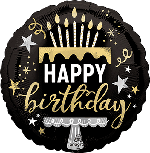 [191.46953] Globo 18" Birthday Cake Velitas Gold C/1