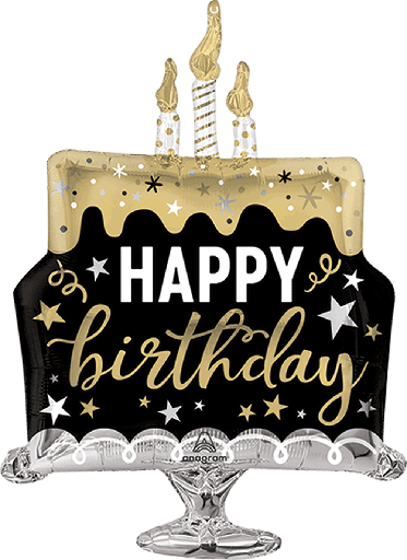 [193.46952] Globo 36" Birthday Cake Gold C/1