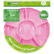 [54.07750] Charola Con Divisio Rosa Bebe C/3