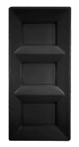 [54.17556] Charola Rectangular Con Division Negra C/3