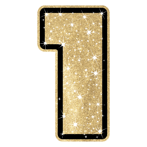 [264.PLASD1] Figura de Plastico Numero 1 Dorado C/1