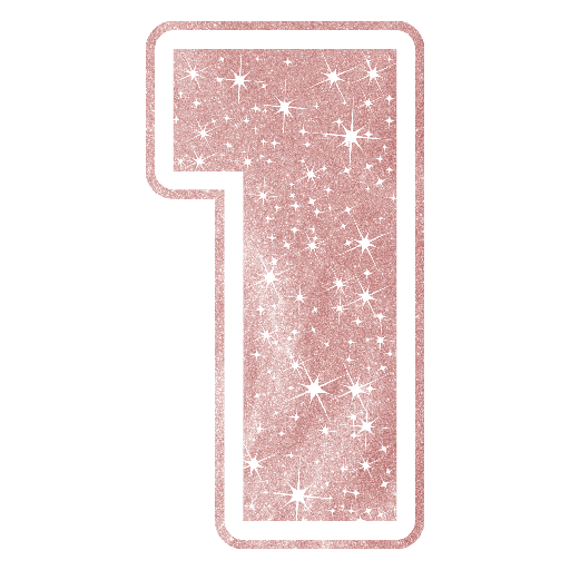 [264.PLASR1] Figura de Plastico Numero 1 Rosa C/1