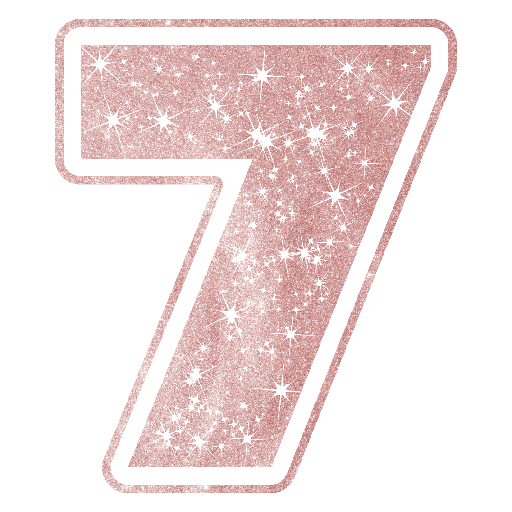 [264.PLASR7] Figura de Plastico Numero 7 Rosa C/1