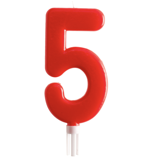 [310.345282] Vela Jumbo Numero Rojo 5 C/1