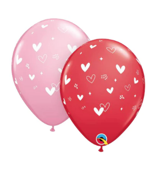 [202.2141] Globo 12" Corazones Y Manchas C/1