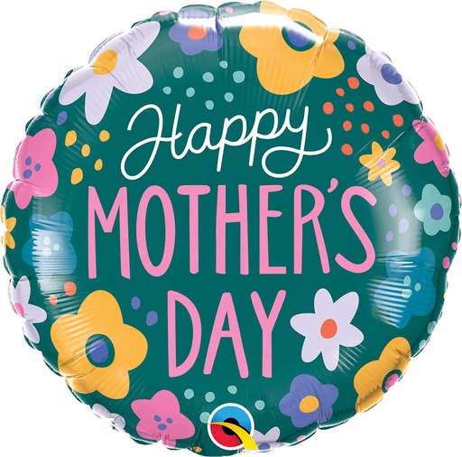 [207.34339] Globo 18" Flores Happy Mothers Day C/1