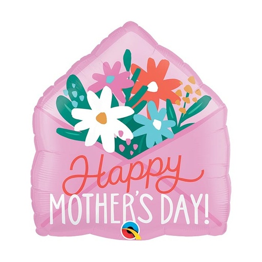 [207.34443] Globo 22" Sobre Y Flores Happy Mothers Day C/1