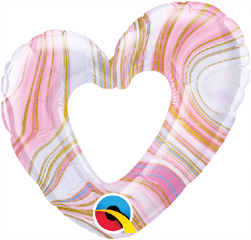 [207.31545] Globo 14"Mini Corazon Abierto Marmol