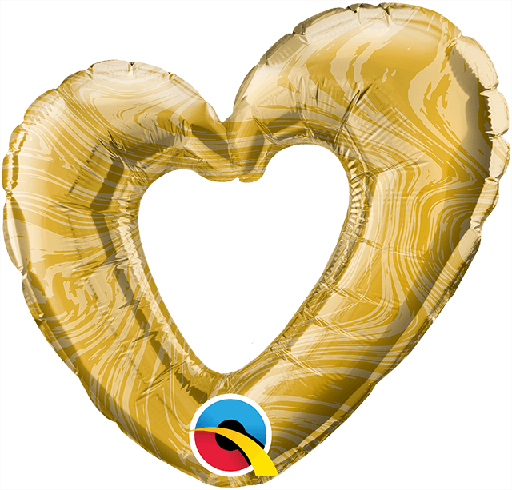 [207.24712] Globo 14" Mini Corazon Abierto Marmol Gold C/1
