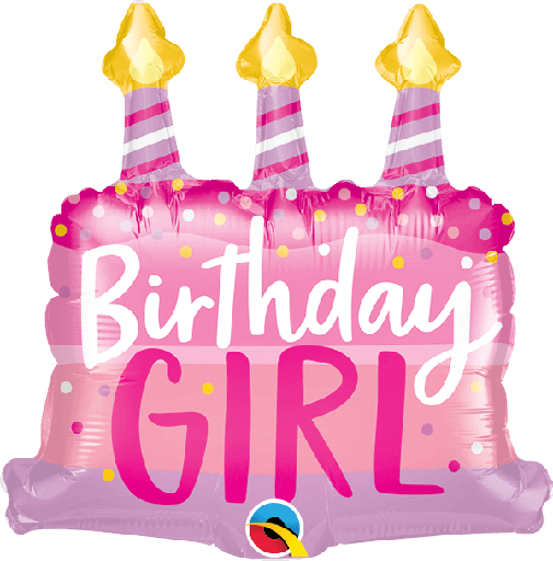[207.25075] Globo 14" Birthday Girl Velas y Pastel C/1