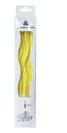 [290.626059] Velas Curvas Amarilo C/6