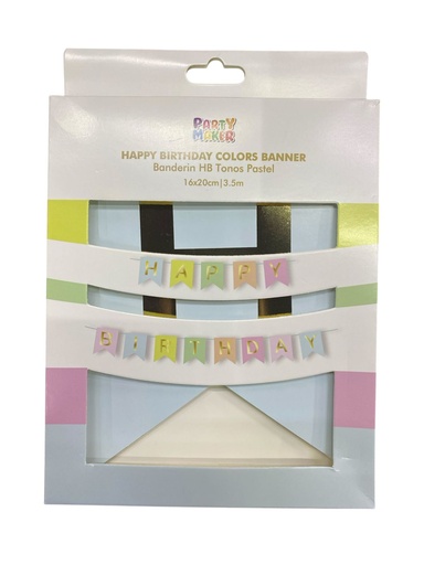 [290.608376] Banner Happy Birthday Foil Color Pastel C/1
