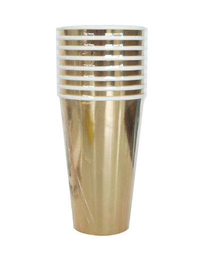 [290.615208] Vaso Carton 16oz Foil Dorado C/8