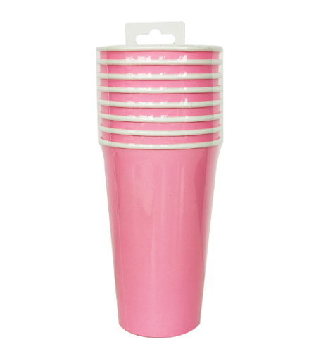 [290.615201] Vaso Carton 16oz Rosa C/8